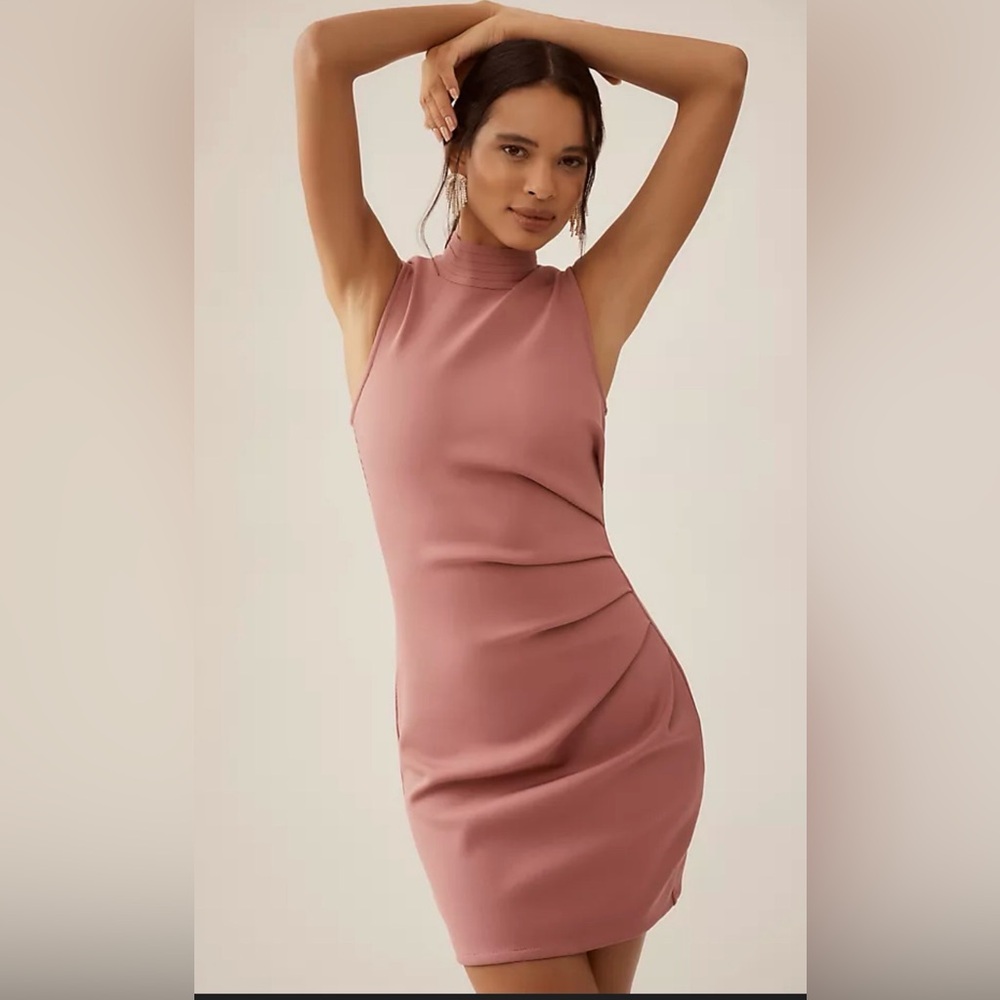 Elliatt Vera Sleeveless Mock-Neck Mini Dress Dusty Rose Women Size X-Large NEW